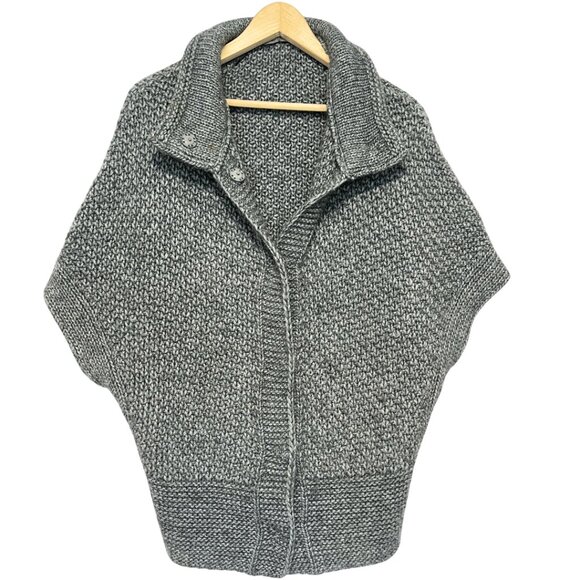 Elsamanda Anthropologie Cape Cardigan Sweater Womens S Chunky Alpaca Wool Poncho - Picture 2 of 12